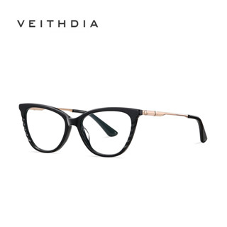 Veithdia ใหม่ กรอบเลนส์แคทอาย โลหะ ป้องกันแสงสีฟ้า แฟชั่นสําหรับผู้หญิง BJ9212