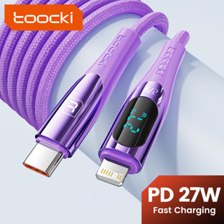 Toocki สายเคเบิล USB C PD 27W สําหรับโทรศัพท์ 14 13 12 Pro Max 8 7 Plus ชาร์จเร็ว Type C จอแสดงผลดิจิทัล สายข้อมูล