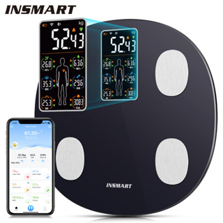 INSMART 17in1 BMI หน้าจอสี AV หน้าจอขนาดใหญ่ เครื่อง ชั่งน้ําหนัก Bluetooth เครื่องชั่งน้ำหนัก ดิตจิตอล วัดได้มากถึง 17 รายการ เครื่องชั่งน้ำหนัก วัด ไขมัน มวล กาย