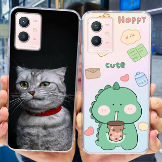 เคสโทรศัพท์มือถือแบบนิ่ม ใส ลายไดโนเสาร์น่ารัก สําหรับ Vivo Y75 5G V2142 Y55 5G V2127 V2154 T1 5G V2141 V2157