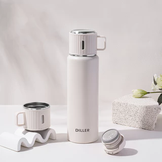 Diller กระติกน้ําสูญญากาศ Thermos 316 ขวดน้ําดื่มสแตนเลสพร้อมตัวกรอง 500/730ml MLH9119