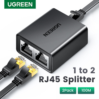 Ugreen RJ45 อะแดปเตอร์เชื่อมต่อเครือข่ายอีเธอร์เน็ต 1 เป็น 2 RJ45 สําหรับกล่อง PC TV