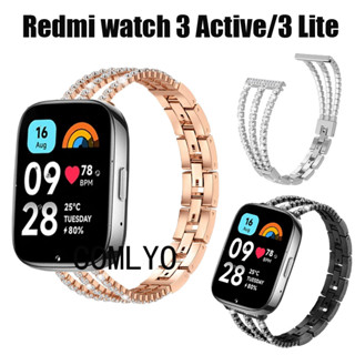 สําหรับ Redmi Watch 3 Active lite สายรัดผู้หญิงเลดี้สมาร์ทวอทช์สายเข็มขัดสแตนเลส