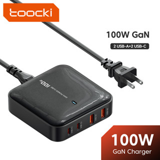 Toocki อะแดปเตอร์ชาร์จ 100W GaN 2C2A สี่พอร์ต USB Type C ชาร์จเร็ว สําหรับโทรศัพท์มือถือ แท็บเล็ต แล็ปท็อป