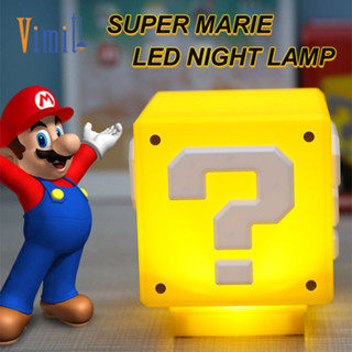 【จัดส่งฟรี】Vimite Super Mario Bros โคมไฟตั้งโต๊ะ LED ชาร์จ USB ของเล่น ของขวัญวันเกิด สําหรับเด็ก