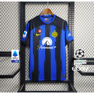 เสื้อกีฬาแขนสั้น ลายทีมชาติฟุตบอลชั้นนํา inter milan 23 24 ชุดเหย้า ไซซ์ S - 4XL