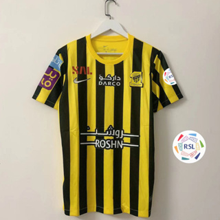 เสื้อกีฬาแขนสั้น ลายทีมชาติฟุตบอล Al-Ittihad 23 24 ชุดเหย้า ไซซ์ S - 2XL