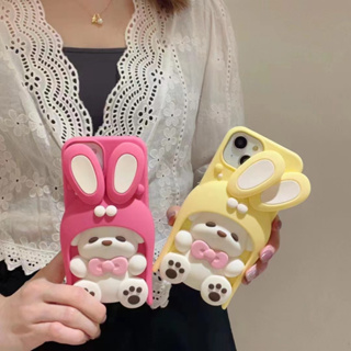 เคสซิลิโคนนิ่ม ลายการ์ตูนกระต่าย สุนัข สําหรับ iPhone 14 Pro max 13 Pro max 12 Pro max 11 Pro max7 × 8