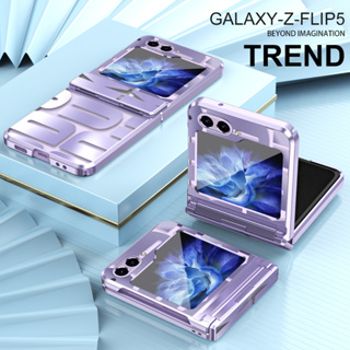 Samsung Galaxy Z Flip 5 4 3 5G เคสแข็ง พลาสติกแข็ง สัมผัสเหมือนผิว ป้องกันเต็มรูปแบบ กันกระแทก ด้านหลัง ป้องกันการตก เคส