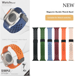 สายนาฬิกาข้อมือซิลิโคน แม่เหล็ก สําหรับ Ultra 49 มม. Smart Watch Band 44 มม. 45 มม. 40 มม. 41 มม. 42 มม. 38 มม. 45 มม. Series 7 8 SE 6