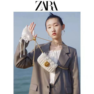 Zara2023 ใหม่ กระเป๋าสะพายไหล่แฟชั่น ขนาดเล็ก ระดับไฮเอนด์ ประดับเพชร สําหรับสตรี