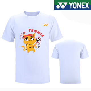 Yonex เสื้อยืดแขนสั้น แบบแห้งเร็ว ลายปิงปอง สําหรับผู้ชายและผู้หญิง 2023