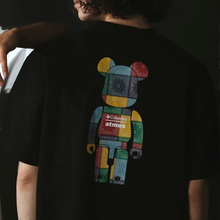 เสื้อยืดแขนสั้น พิมพ์ลายหมี Columbus X Atmos X BE @ RBRICK