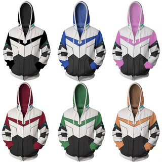 เสื้อแจ็กเก็ตกันหนาว มีฮู้ดดี้ แต่งซิป ลายการ์ตูนเจ้าหญิง Voltron Pidge Gunderson And Shiro Keith สไตล์ญี่ปุ่น