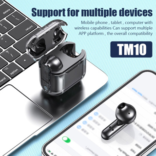 Tws TM10 หูฟังบลูทูธไร้สาย 5.3 ควบคุมแบบสัมผัส HIFI สเตอริโอ พร้อมไมโครโฟน สําหรับสมาร์ทโฟน