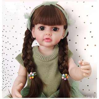 ตุ๊กตาไวนิลจําลอง ตาโต ผมยาว 55 ซม. ของเล่นอาบน้ํา สําหรับเด็ก