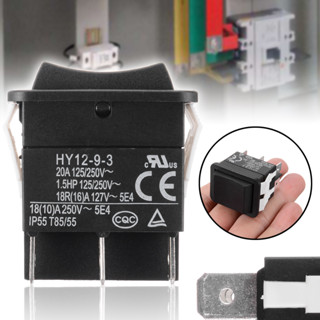 Hy12-9-3 สวิตช์ปุ่มกดไฟฟ้า 6 Pins 125V