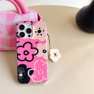 เคสโทรศัพท์มือถือ พิมพ์ลายดอกไม้ สองชั้น สําหรับ iPhone 14 Pro max 13 Pro max