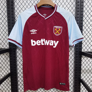 เสื้อกีฬาแขนสั้น ลายทีมชาติฟุตบอล West Ham 23 24 ชุดเหย้า สีแดง สําหรับผู้ชาย