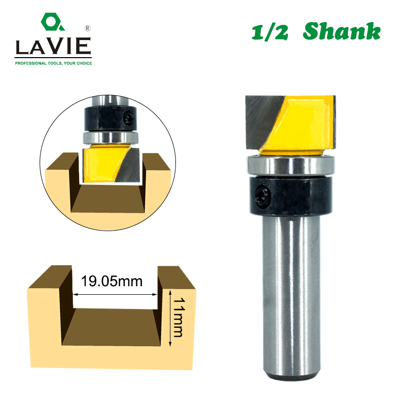 LAVIE 1PC 1/2 "Shank รูปแบบ Bit Flush Trim Bit ตรงแบริ่งบานพับ Mortising Router Bit ไม้ Trimmer เครื่องตัด MC03230
