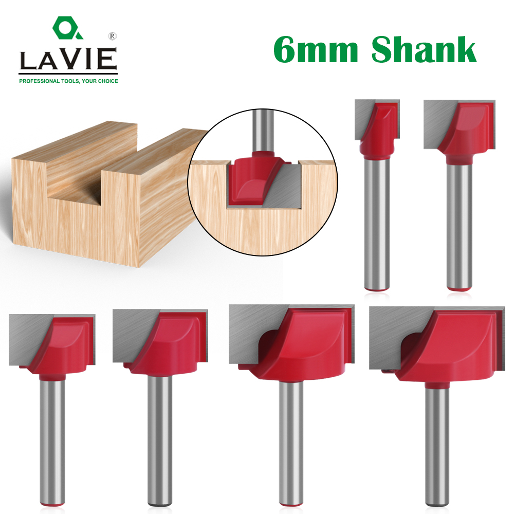 Lavie 6 มม.Shank ไม้ทําความสะอาดด้านล่าง Bit ตรง Router Bit ทําความสะอาด Milling Cutter งานไม้ Bits Power Machine C060061