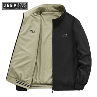 JEEP SPIRIT 1941 ESTD เสื้อแจ็กเก็ตลําลอง สองด้าน เหมาะกับใส่ทํางานกลางแจ้ง สําหรับผู้ชาย