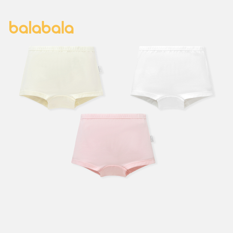 Balabala กางเกงบ็อกเซอร์ขาสั้น ผ้าฝ้าย ระบายอากาศ ใส่สบาย สําหรับเด็กผู้หญิง (สามแพ็ค)