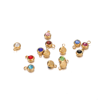 St.kunkka 5 ชิ้น/ถุงสแตนเลสจี้หิน Retro เรียบง่ายอารมณ์ Lucky Stone สร้อยคอจี้สําหรับ DIY เครื่องประดับทําของขวัญ
