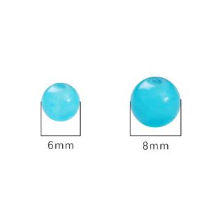 ลูกปัดหยกเทียม สีพื้น สําหรับทําเครื่องประดับ DIY 6 8 มม. 50 ชิ้น ต่อถุง