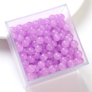 ลูกปัดหยกเทียม สีพื้น สําหรับทําเครื่องประดับ DIY 6 8 มม. 50 ชิ้น ต่อถุง
