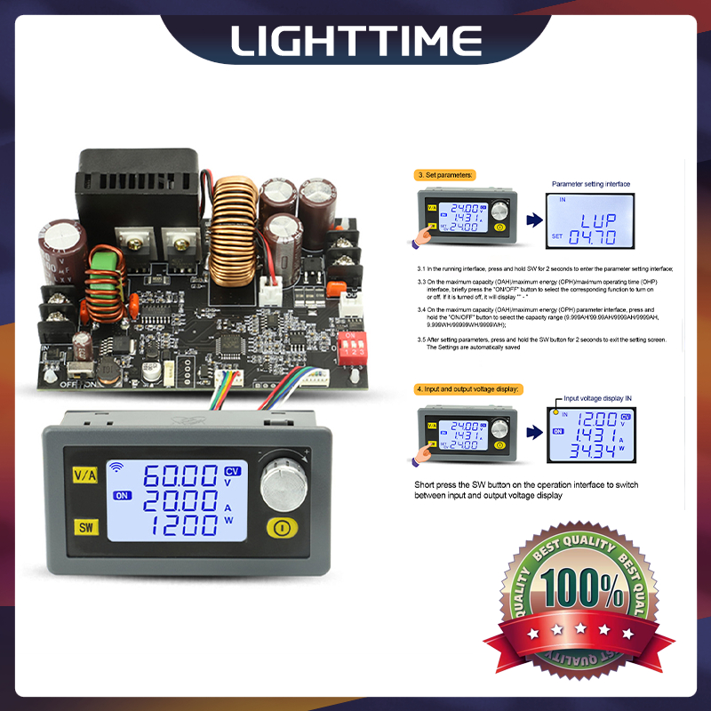 Xy6020l โมดูลควบคุมแรงดันไฟฟ้า CNC 20A 1200W ปรับได้
