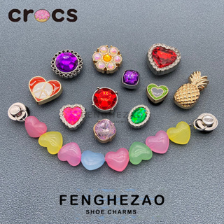 Crocs Jibbitz /Peach Heart Chain/ Metal Shoe Charms Genuine Crocs Shoe Holder for women Shoes Flower Shoes Buckle DIY อุปกรณ์เสริม สร้างสรรค์ การจับคู่ซีรีส์ 2023