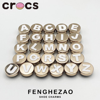 Fhz™ ตัวติดรองเท้า CROCS Jibbtz crocs A-Z metal letters ตัวติดรองเท้า crocs ของแท้  CROCS รองเท้าสตรี ที่วางรองเท้า ดอกไม้ หัวเข็มขัด DIY อุปกรณ์เสริม Creative Matching Collection รองเท้าหัวโต