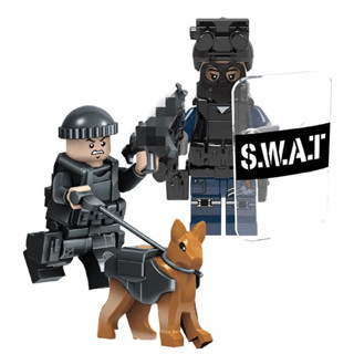 Swat ของเล่นตัวต่อฟิกเกอร์ตํารวจ KY010 KY017