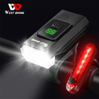 West BIKING ชุดไฟท้ายจักรยาน LED 350 ลูเมน ชาร์จ USB กันน้ํา