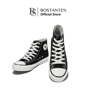 BOSTANTEN รองเท้าผ้าใบสีดำคลาสสิกแบบสบาย ๆ