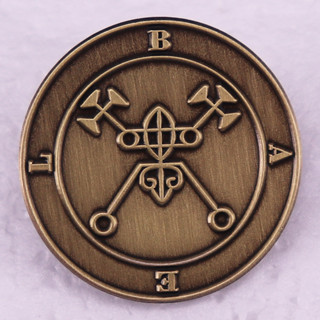 Ars Goetia BAEL เข็มกลัดโลหะ รูปเหรียญ King Solomon สไตล์เรโทร สําหรับตกแต่งเครื่องประดับ