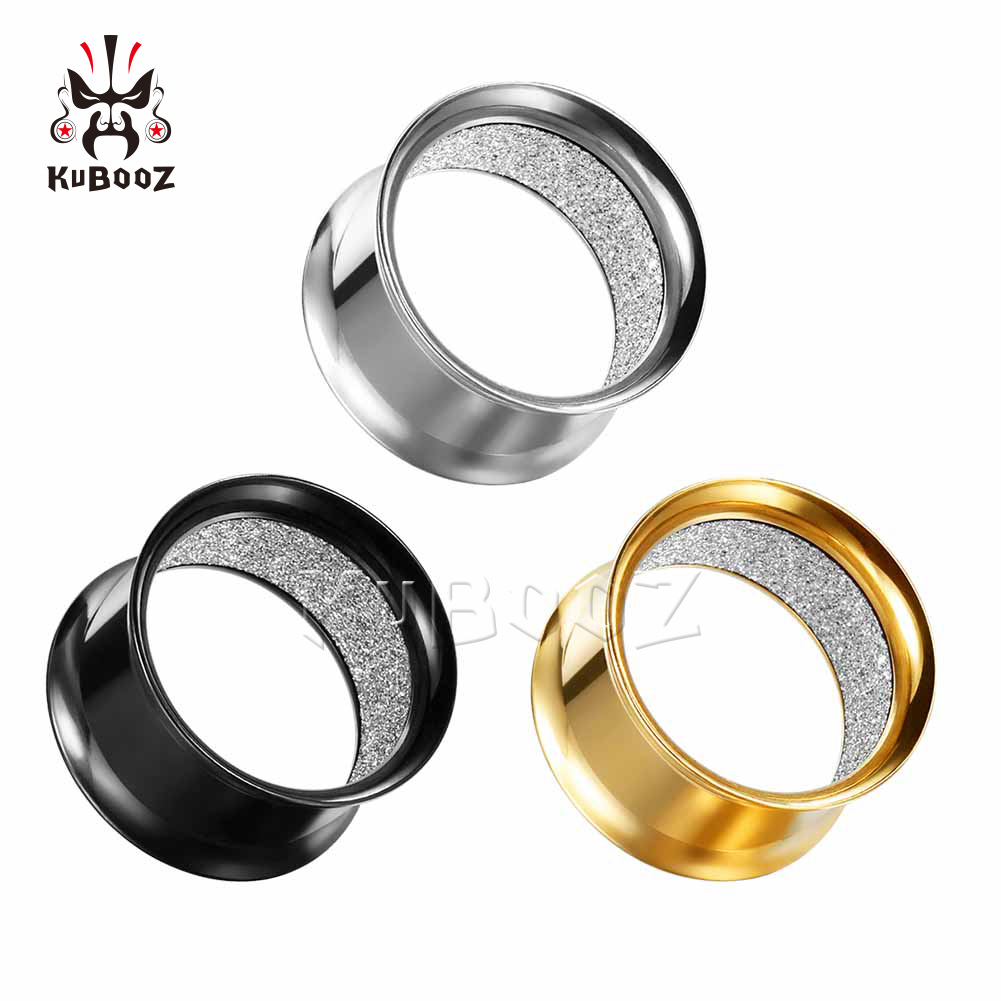 Kubooz 2 ชิ้น สเตนเลส คู่ บาน อุโมงค์หู ปลั๊กขยาย เกจเจาะ ยืด ต่างหู เครื่องประดับ