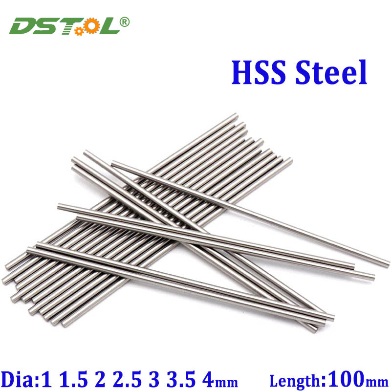 ความเร็วสูงเหล็กรอบ Rod Bar Shaft Milling Metalworking ยาว 100 มม.สําหรับแกะสลักเครื่องตัดงานไม้ซีล Dia 1 1.5 2 2.5 3.5 4 มม.