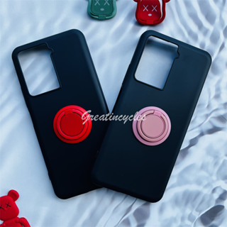 Htc U23 /U23 Pro เคสโทรศัพท์ ซิลิโคนนิ่ม TPU สีดํา ฝาครอบป้องกัน พร้อมแหวนแม่เหล็ก ที่วางโทรศัพท์ในรถยนต์