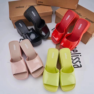 พร้อมส่ง ใหม่ Melissa รองเท้าส้นสูงลําลอง สีพื้น แฟชั่นสําหรับผู้หญิง 2023