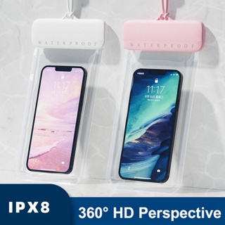 Ipx8 เกรดสูง 360° กระเป๋าใส่โทรศัพท์มือถือ HD หน้าจอสัมผัส สี่ชั้น กันน้ํา สําหรับว่ายน้ํา ดําน้ํา GG674