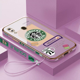 เคสโทรศัพท์มือถือ ลายการ์ตูน Starbucks พร้อมสายคล้อง สําหรับ Samsung A31 A30 A20 A50 A50S A30S A70