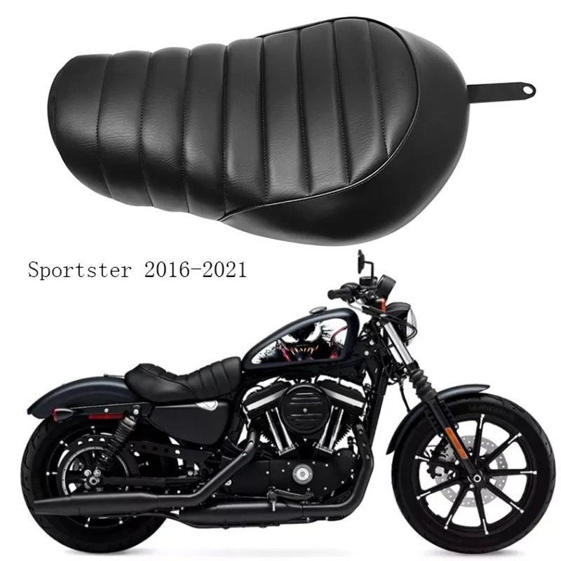 อานเบาะที่นั่งรถจักรยานยนต์ แบบหนัง สีดํา สําหรับ Harley Davidson Sportster XL883 XL1200 XL 883 1200 X48 72 48 Forty eight