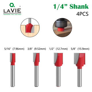 Lavie ดอกสว่านมิลลิ่ง ก้านตรง 1/4 สําหรับงานไม้ MC01110T4A 4 ชิ้น