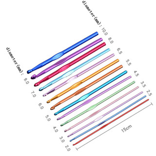 เข็มตะขออลูมิเนียม หลากสี สําหรับถักโครเชต์ DIY