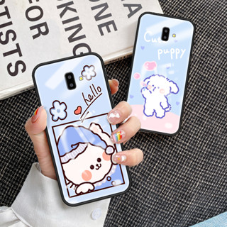 เคสโทรศัพท์มือถือกระจกนิรภัย TPU แบบนิ่ม ขอบแข็ง กันกระแทก สําหรับ Samsung Galaxy J6 Plus J6 Plus