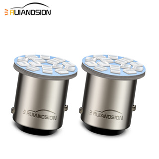 Ruiandsion หลอดไฟเบรก LED 6V 12V 24V 1157 BAY15D P21/5W สีแดงอําพัน สีเหลืองอําพัน สําหรับจอดรถยนต์