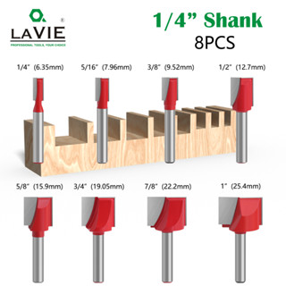 Lavie ดอกสว่านมิลลิ่ง ก้านตรง 1/4 สําหรับงานไม้ MC01110T8A 8 ชิ้น