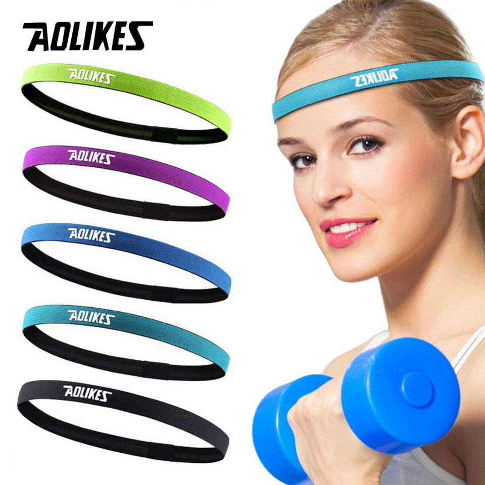 Aolikes 1 ชิ้น ไนลอน ยืดหยุ่น แถบเหงื่อ กันลื่น สําหรับผู้ชาย ผู้หญิง โยคะ ที่คาดผมวิ่ง เหงื่อ ฟิตเนส ที่คาดผม